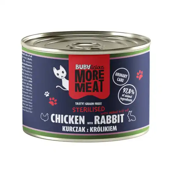 BUBAlicious More Meat kurczak królik - karma dla kota 185g Obniżka ceny